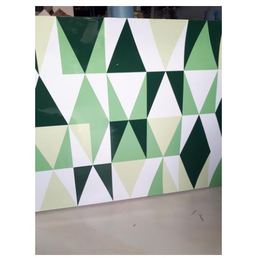 DECAL 1M dán bếp tráng nhôm khổ 60CM - TAM GIÁC XANH VÀNG