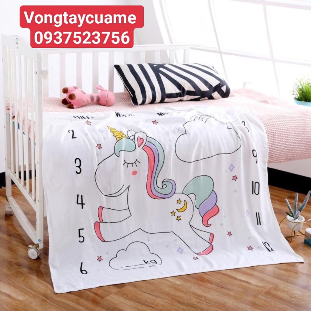 Chăn cho bé, Chăn Lụa Cotton Aden Siêu Mềm Mát kích thướt 110 * 110 cm
