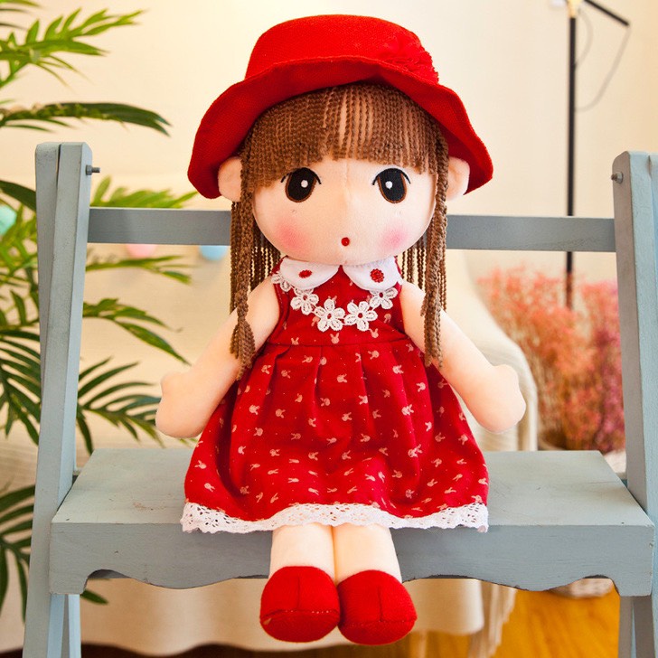 Búp Bê Cô Gái Xinh Đẹp Màu Đỏ Size 45cm