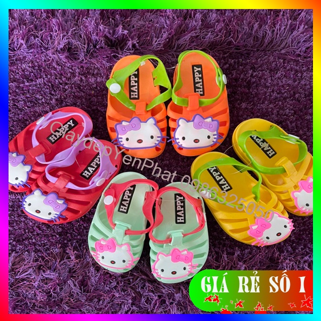 Dép Tập Đi Kitty Cho Bé Gái , Sandal Dọ Nhựa Siêu Mềm ,Êm (Xả Hàng ) Size 18-23 4 Màu 1223