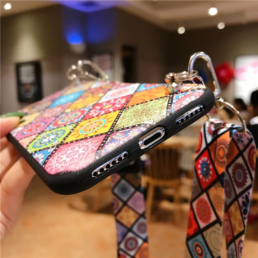 Ốp Điện Thoại Silicon Mềm Có Dây Đeo Vai Cho iphone 12 pro max 14 pro max 11 pro max 7Plus 8plus X XR XS max SE2 13 pro max