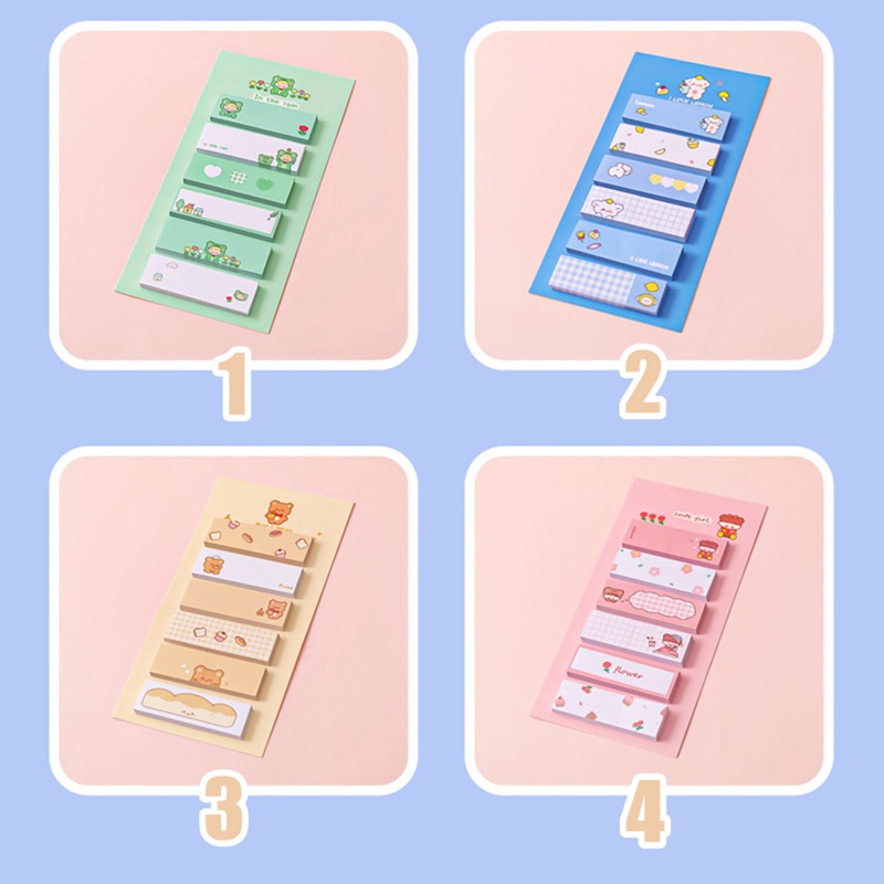 Flowertree Set 120 Giấy Ghi Chú Họa Tiết Hoạt Hình