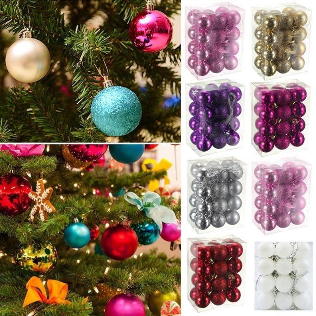 NOEL - TẾT : 6 - 10 TRÁI CHÂU 3CM & 4CM TRANG TRÍ NOEL, GIÁNG SINH, TẾT, cây thông, cây tùng.