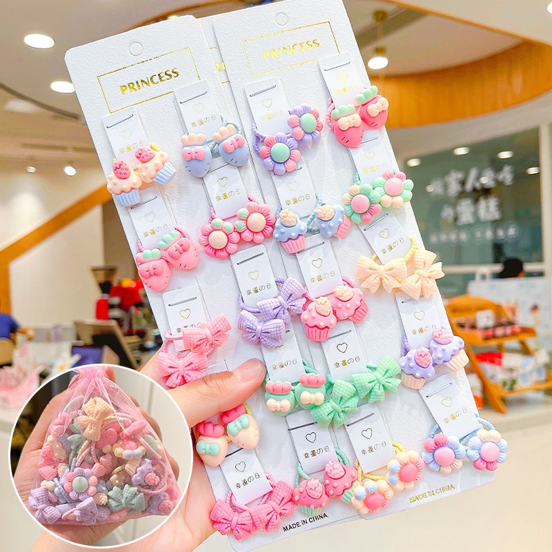 Dây Buộc Tóc Cao Su Co Giãn Tốt Thiết Kế Mới Đáng Yêu Cho Bé