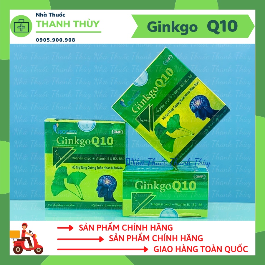 GINKGO Q10  [Hộp 100 Viên] Bổ Sung Dưỡng Chất Giúp Cải Thiện Tình Trạng Thiếu Máu Não Hiệu Quả