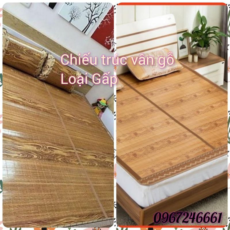 Chiếu trúc lụa vân gỗ, chiếu trúc tre in hoa tây bắc, cao bằng điều hòa mát lạnh nhiều size(1m/1m2/1m5/1m6/1m8/2m2)