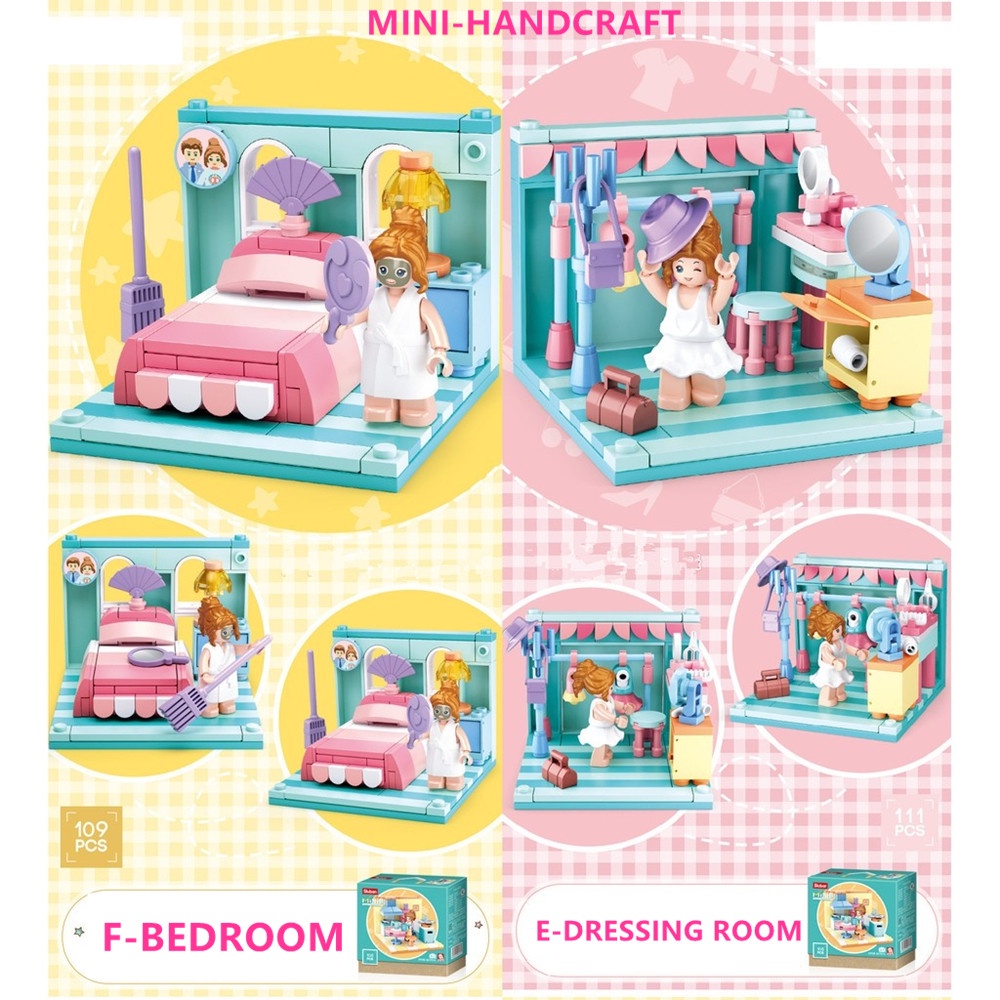 SLUBAN Set 6 Khối Đồ Chơi Mini 6 Trong 1 B0757 Cho Bé Gái