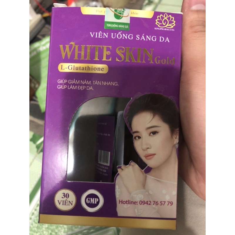 Viên Uống sáng da white Skin gold,hàng Việt Nam,tem dán đầy đủ,hạn dùng 3 năm, hiệu quả cải thiện theo thời gian