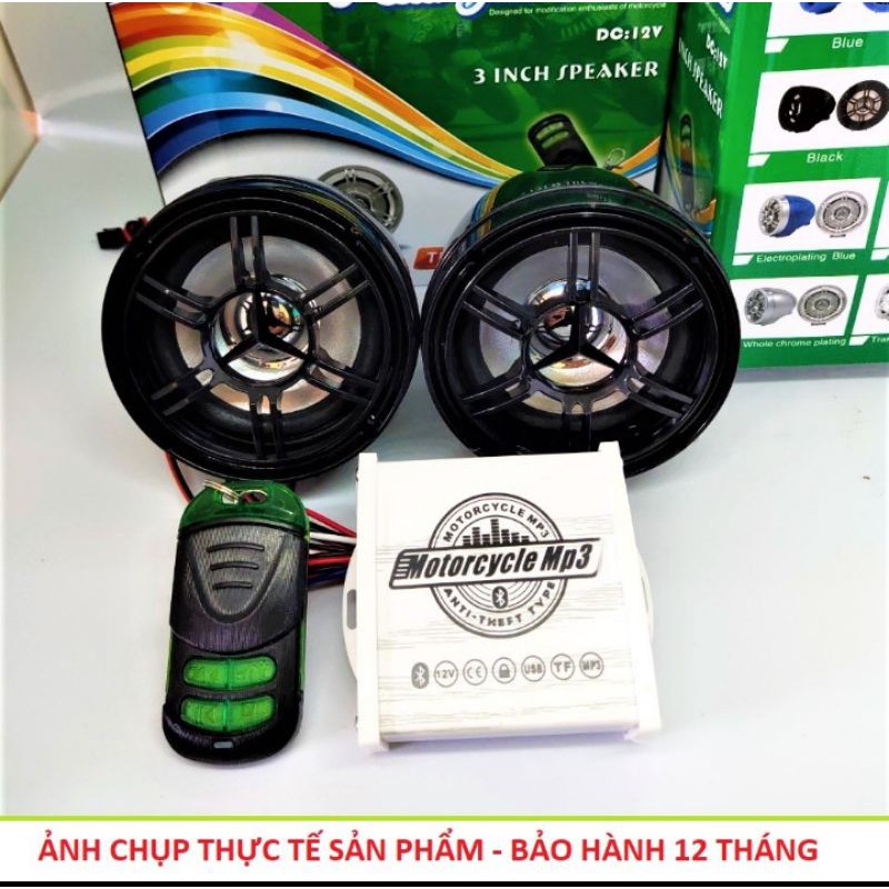 SET 2 LOA NGHE NHẠC BLUETOOTH 2IN1 KÈM CHỐNG TRỘM XE MÁY ÔTÔ ĐỒ CHƠI XE