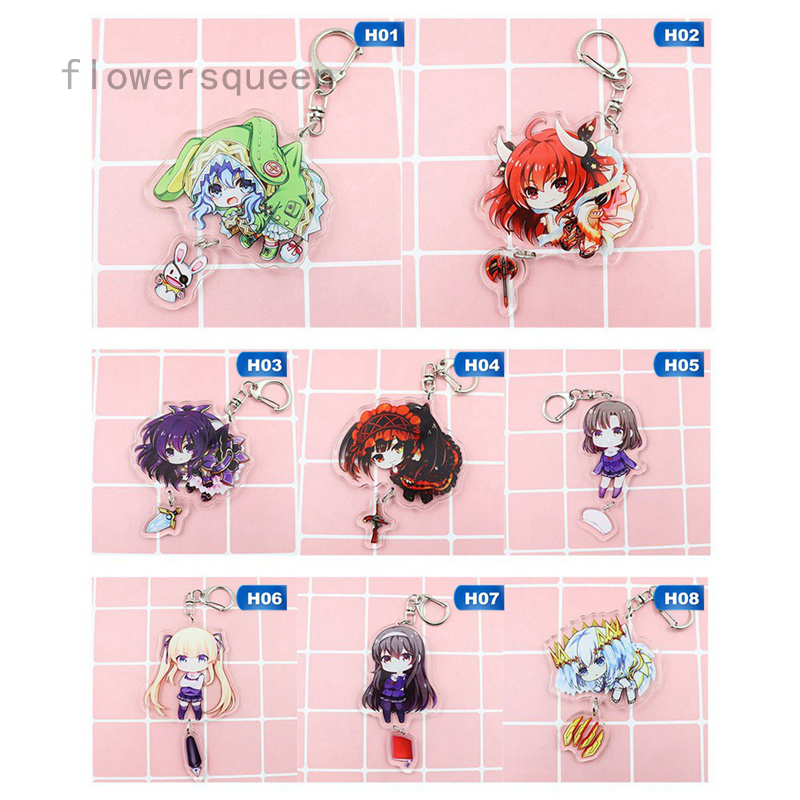 flowersqueen Móc chìa khóa in hình anime Date A Live đáng yêu