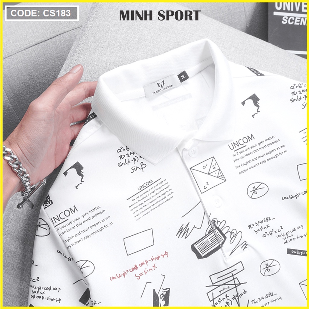 Áo Thun Polo Nam Ngắn Tay Có In Họa Tiết, Chất Thun Poly Dày Dặn, Mặc Mát mã AO.39