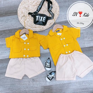 Bộ đũi vest 6 cúc bé trai