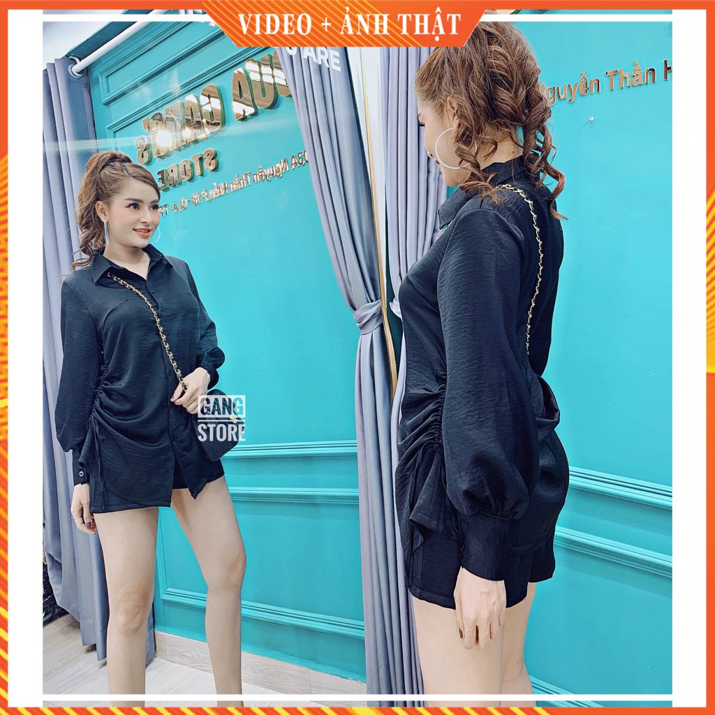 Bộ sơ mi dây rút kèm quần cá tính nhiều màu Dưa Gang Store SMR01 chính hãng | BigBuy360 - bigbuy360.vn