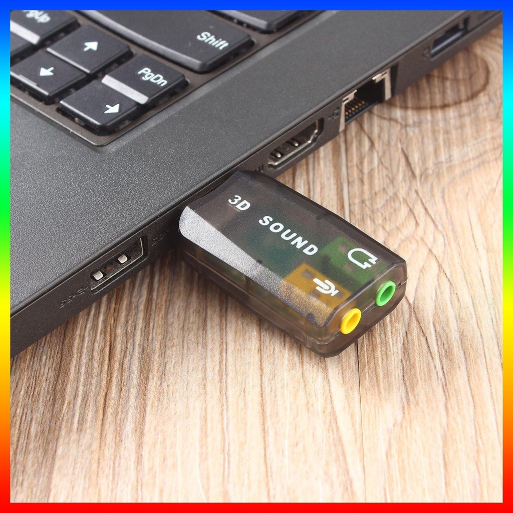 Đầu chuyển đổi cổng USB 2.0 sang mic và jack tai nghe tiện dụng