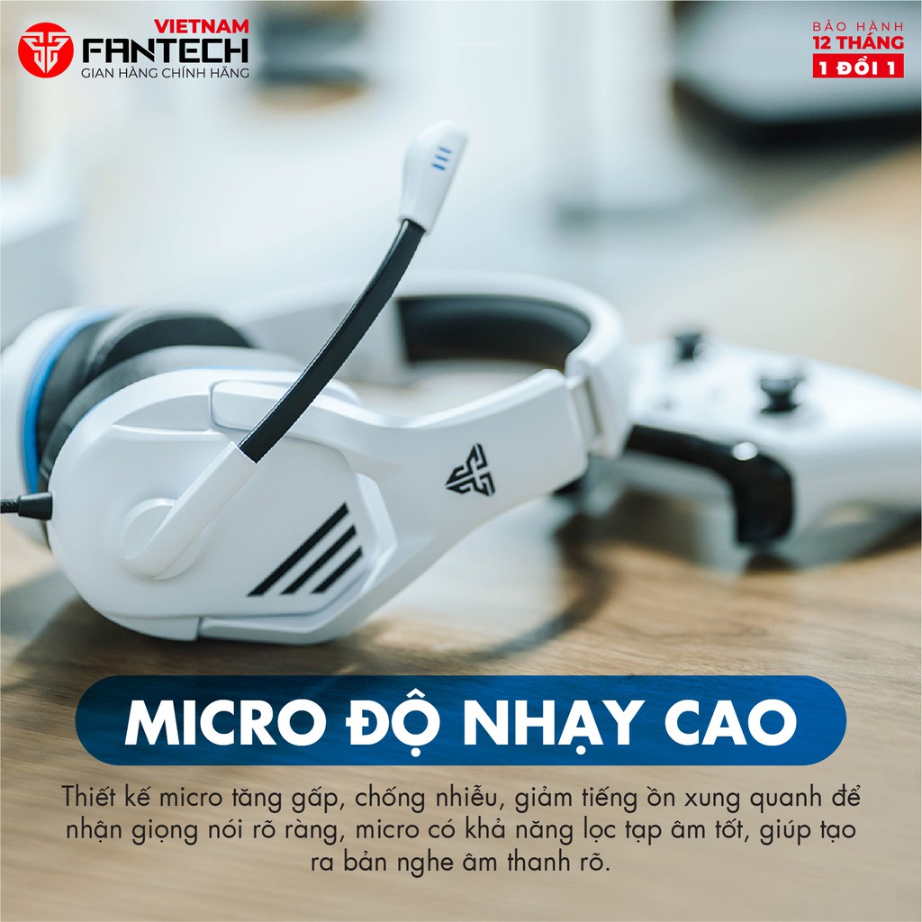 Tai Nghe Gaming Chụp Tai Có Dây Fantech MH86 Chuyên Game Console PS4, PS5... Jack 3.5mm Chuyển Dùng Cho PC Mic chống ồn