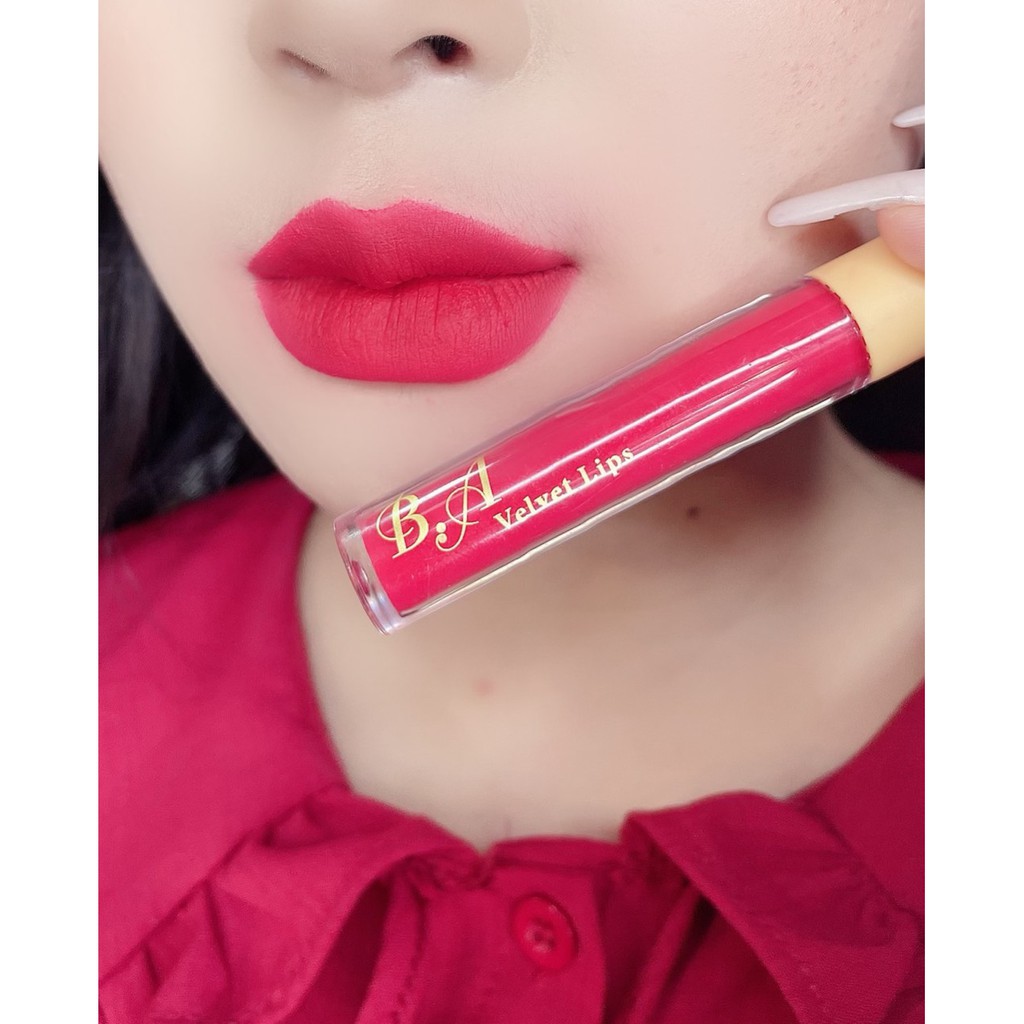 [08 Đỏ Hồng] Son Kem Lì Nắp Vàng Cao Cấp B.A Màu Đỏ Hồng | BigBuy360 - bigbuy360.vn