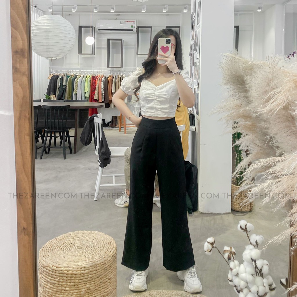 QUẦN TÂY ỐNG RỘNG CHỈ ĐEN ZAREEN TRS07