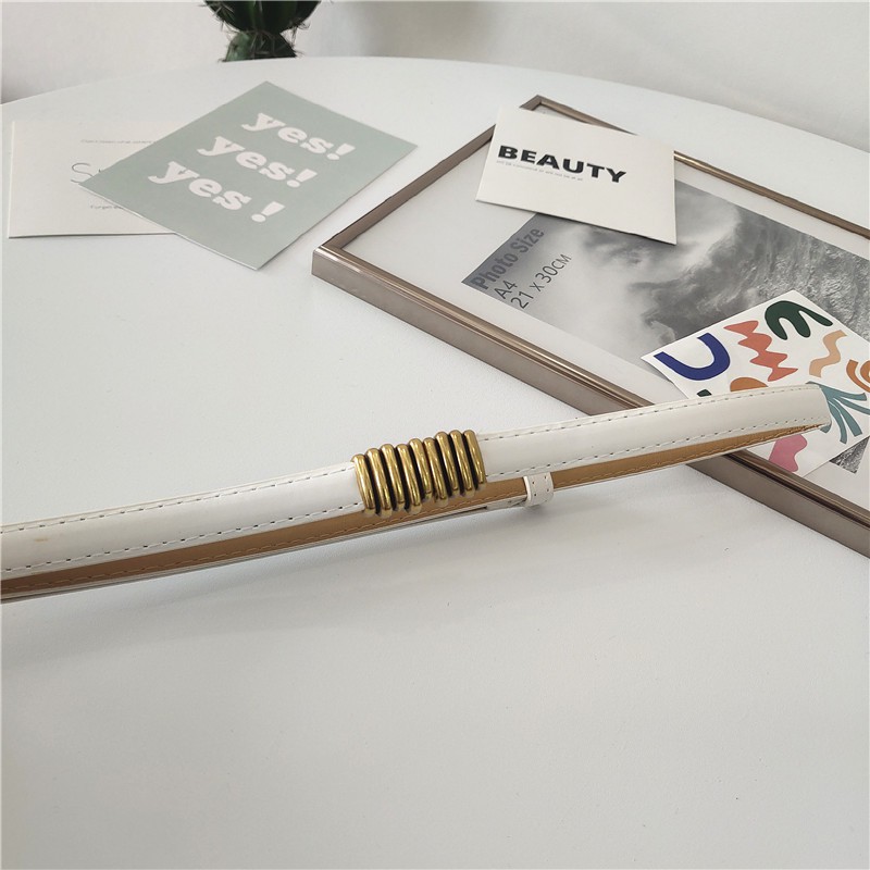 Thắt Lưng Da Pu Bản Nhỏ Thời Trang Cho Nữ