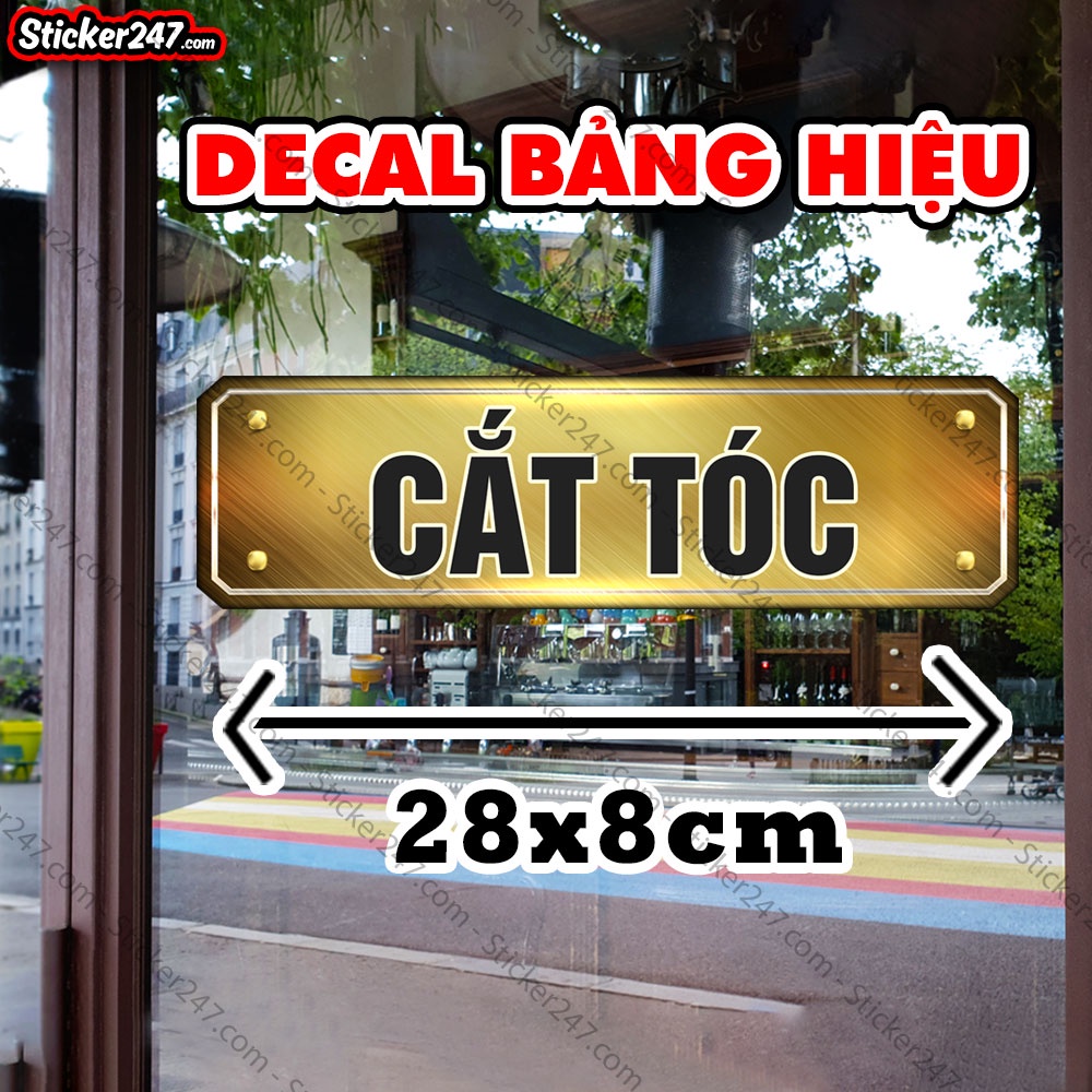 Decal Dán Tường Decor Tiệm 🌈𝑭𝒓𝒆𝒆𝒔𝒉𝒊𝒑 Bảng Hiệu Tiệm Barber, Nail, Nối Mi, Hair Salon - Decal Chống nước Sang Trọng