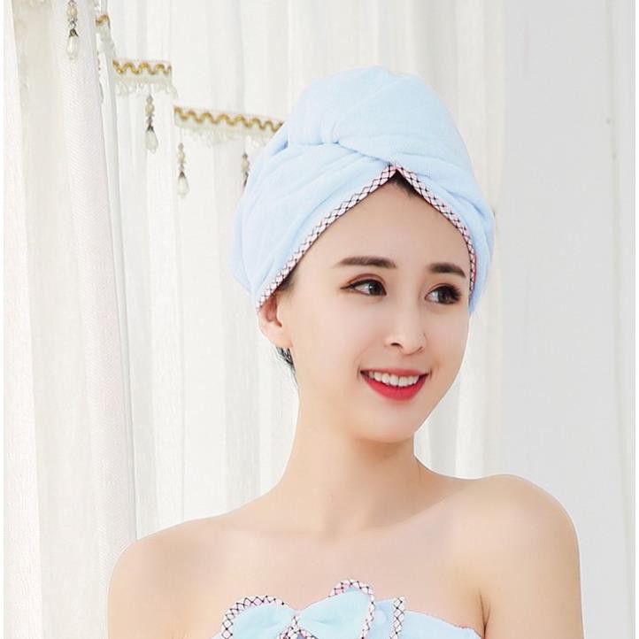 [Hot] Mũ tắm chùm đầu- làm khô tóc, gọn tóc [] [HOT]