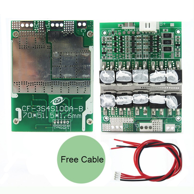 Bảng Mạch Bảo Vệ Pin lithium 1 Cái 3S 100A 12V 18650