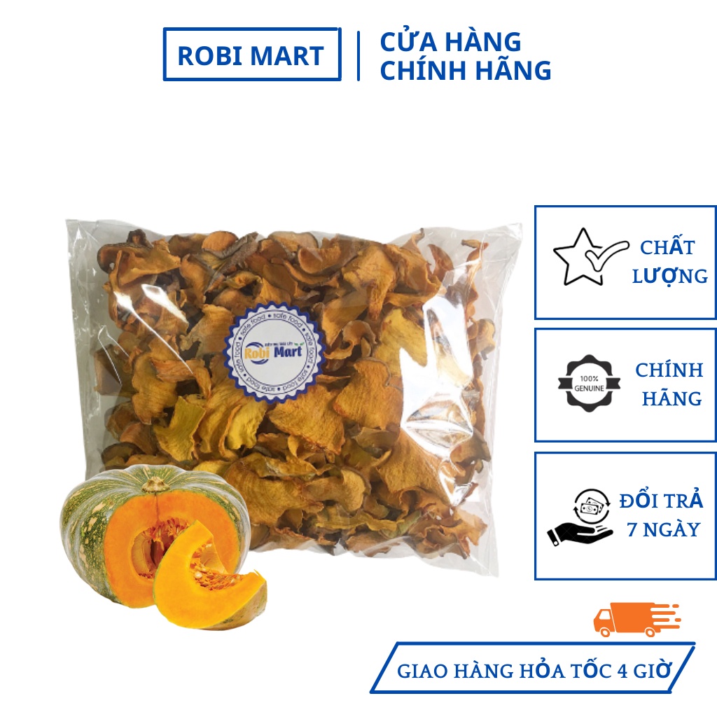 Bí đỏ thái lát sấy lạnh Robimart gói 200g - Lát đẹp hàng chính hãng