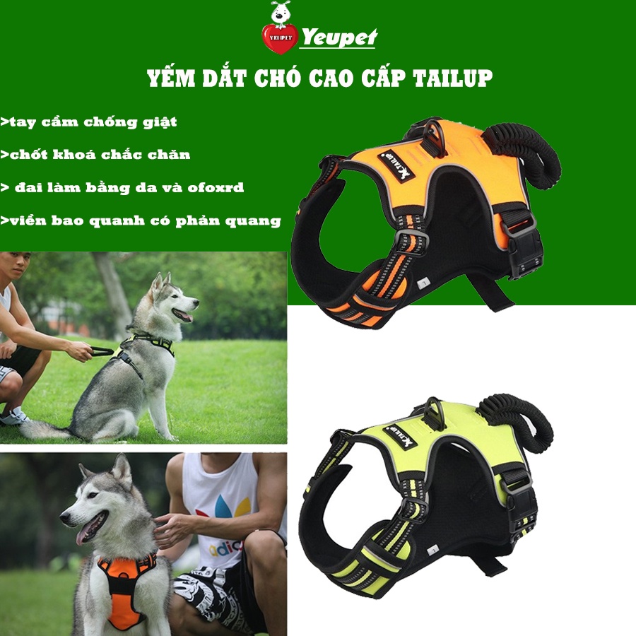 Đai lưng yếm cho chó cao cấp chất Oxford 1000D tay nắm chống giật chống tổn thương tay