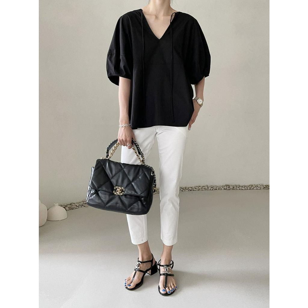 Áo Sơ Mi Nữ Thắt Dây Trước Và Sau Lưng Dáng Rộng Thời Trang 62017