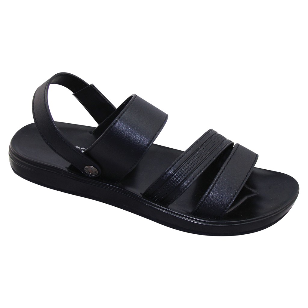 GIÀY DÉP SANDAL QUAI HẬU DA ĐẾ BẰNG NAM BITA'S - SPS.129 (ĐEN + NÂU) - BITAS