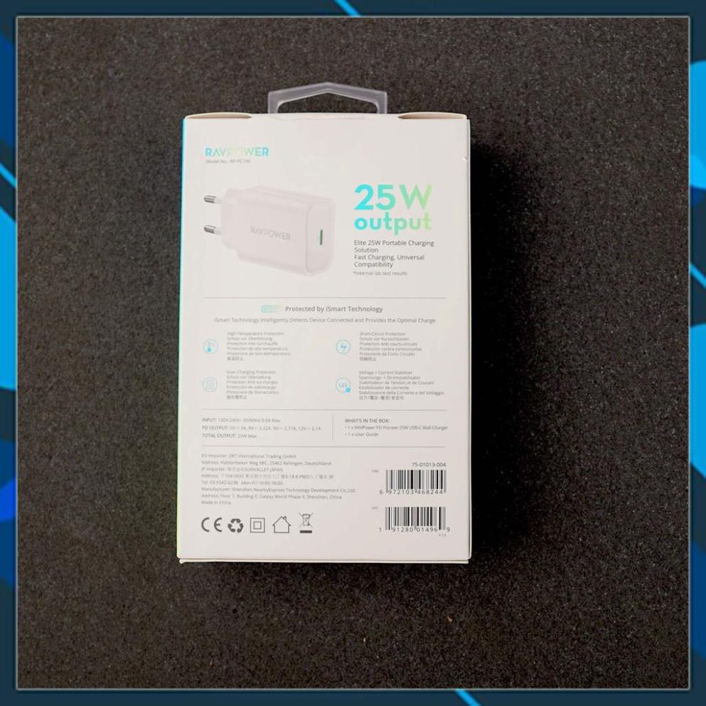 Sạc tường nhanh RAVPower RP-PC156 25W PD3.0