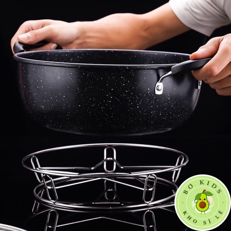 Đế Lót Nồi,Chảo Inox 304 Cách Nhiệt Hình Ngôi Sao 5 Cánh kiêm vỉ hấp BOKISD STORE HBQ BLOGTAMSU