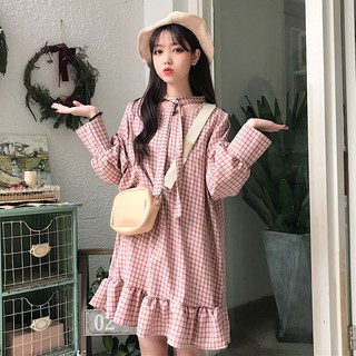 (Hàng đặt trước 7-10 ngày) ĐẦM CARO ĐUÔI CÁ ULZZANG