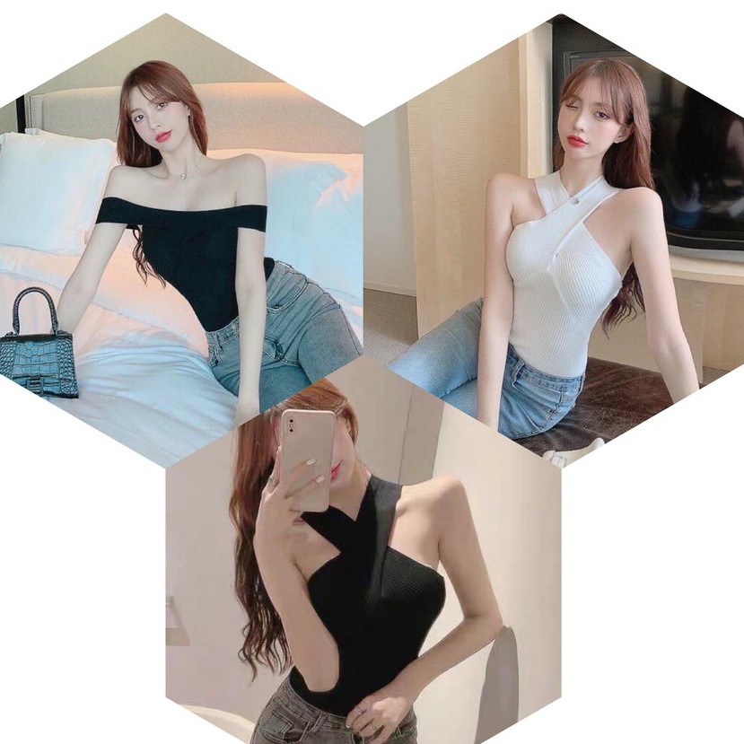 [C250] Áo crt dây chéo freesize phom ôm tôn dáng cực xinh - Áo croptop nữ không tay chất thun ôm body sexy giá siêu rẻ