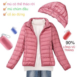 Áo Khoác Lông Vũ Siêu Nhẹ Mủ Có Thể Tháo Rời 37-85kg. Thời Trang Thu Đông Quảng Châu