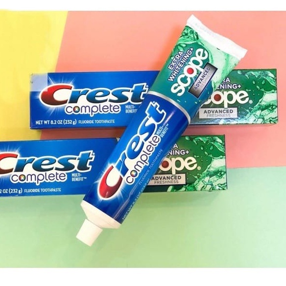 Kem đánh răng Crest Complete Plus chống hôi miệng 232g Kem tẩy trắng răng