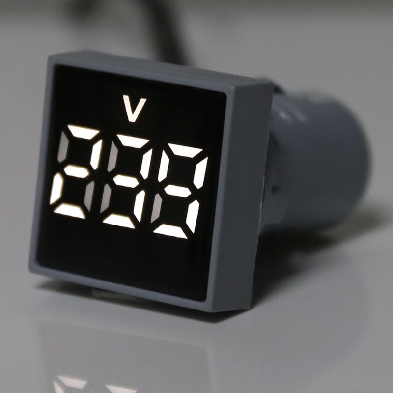 Vôn Kế Kỹ Thuật Số Màn Hình LED 22mm AC 20-500V Hình Vuông