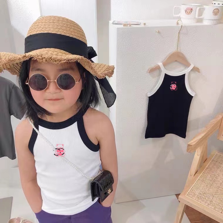 Áo Hai Dây Bằng Cotton 2022 Thời Trang Mùa Hè Cho Bé Gái