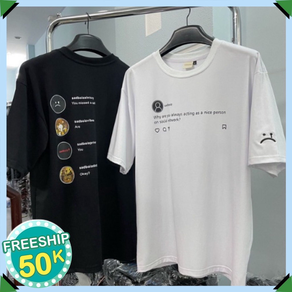 Áo thun nam nữ tay lỡ sad boiz sadtagram form rộng chất cotton co dãn siêu mềm mịn, Áo Sadboiz phông tay lỡ form rộng | BigBuy360 - bigbuy360.vn