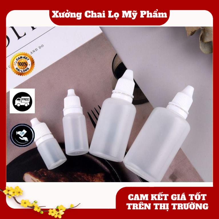 100 Vỏ Lọ chai nhựa nhỏ mắt 5ml,10ml,20ml,30ml,50ml Granty , Chai lọ chiết mực , phụ kiện du lịch