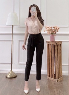 Áo lụa cổ V