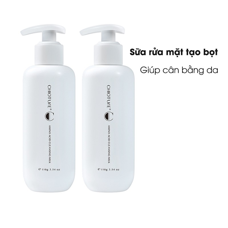 Sữa rửa mặt cân bằng da Chioture Amino Acid Cleansing Milk công thức tạo bọt dịu nhẹ dung tích 110ml