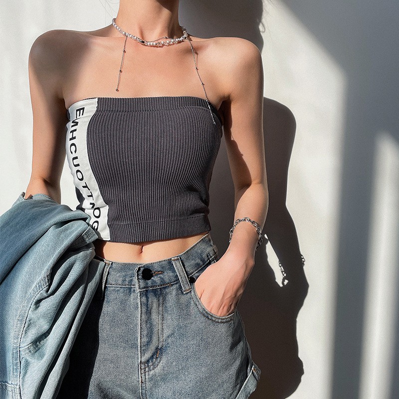 Áo Croptop Không Dây - Áo Bra Không Dây đệm mút mỏng Len Tăm Ôm Body Sexy B1998