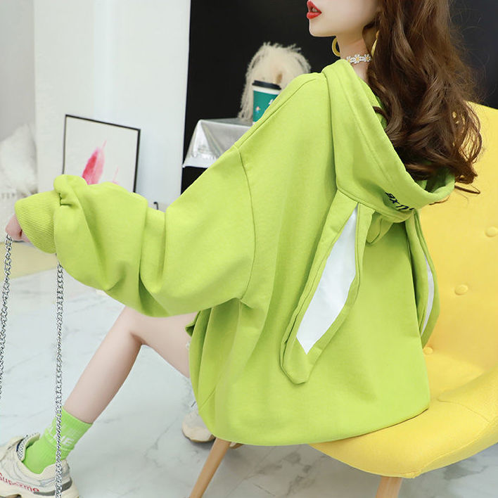 Áo Khoác Hoodie Tai Thỏ Siêu Mỏng Phong Cách Hàn Quốc Thời Trang Thu Đông 6 Màu Lựa Chọn / 40-90kg