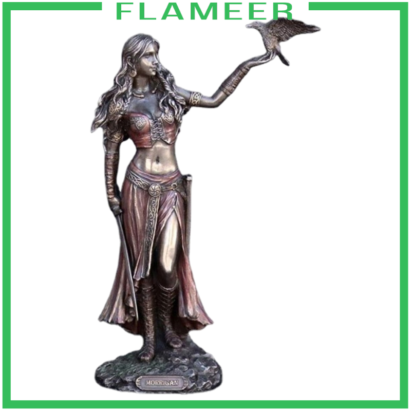 [FLAMEER]Celtic Goddess of Battle Statue Resin Art Morrigan Figurine Bookcase Decor