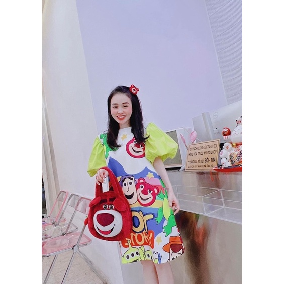 Đầm 3D tay phồng siêu đẹp,hàng loại 1 chuẩn mẫu