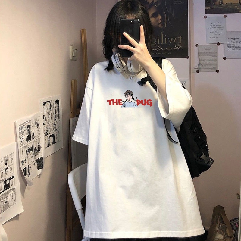 Áo Thun HIIXIIVI 100% Cotton 2021 Tay Ngắn Dáng Rộng Thời Trang Mùa Hè Phong Cách Hàn Quốc Cho Nữ