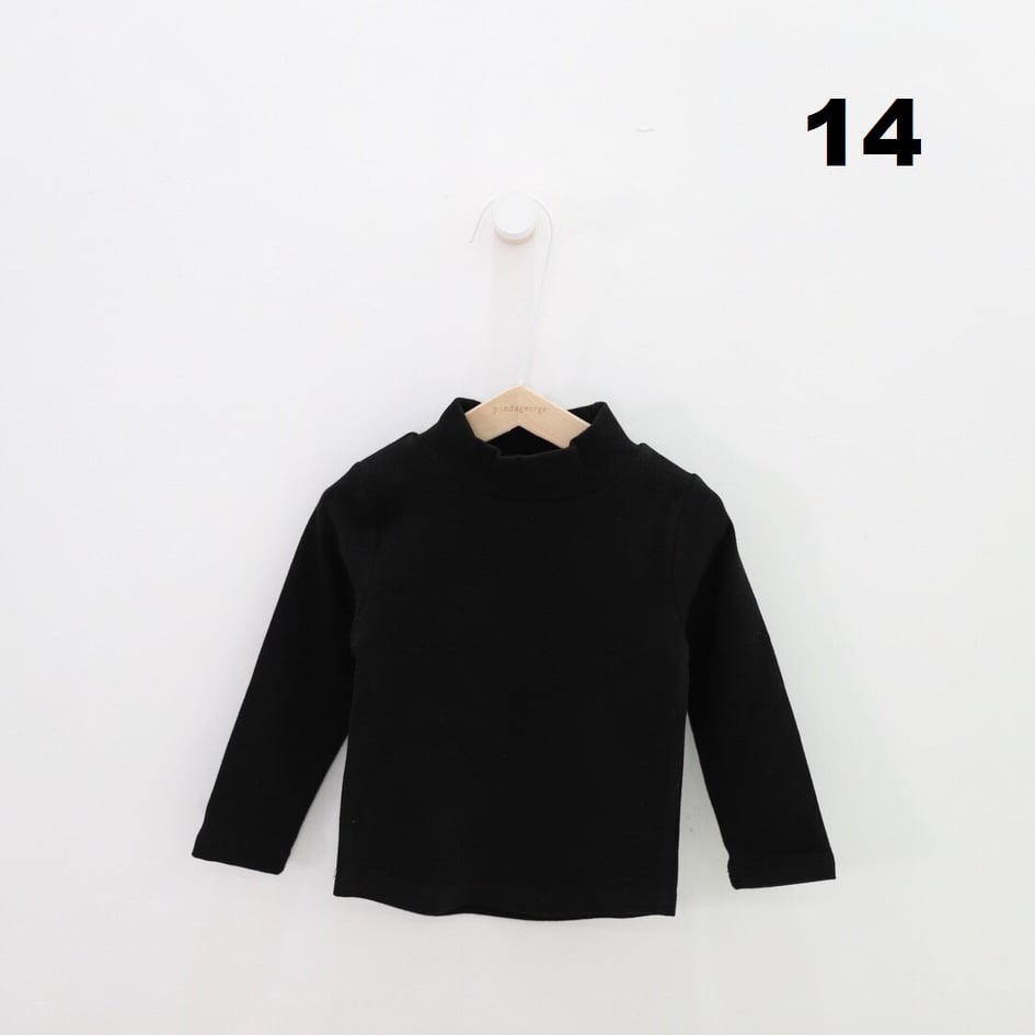Áo giữ nhiệt bé trai và bé gái. Áo dài tay cho bé 2-7 tuổi cao cổ trơn nhiều màu vải cotton len dày dặn mềm mịn