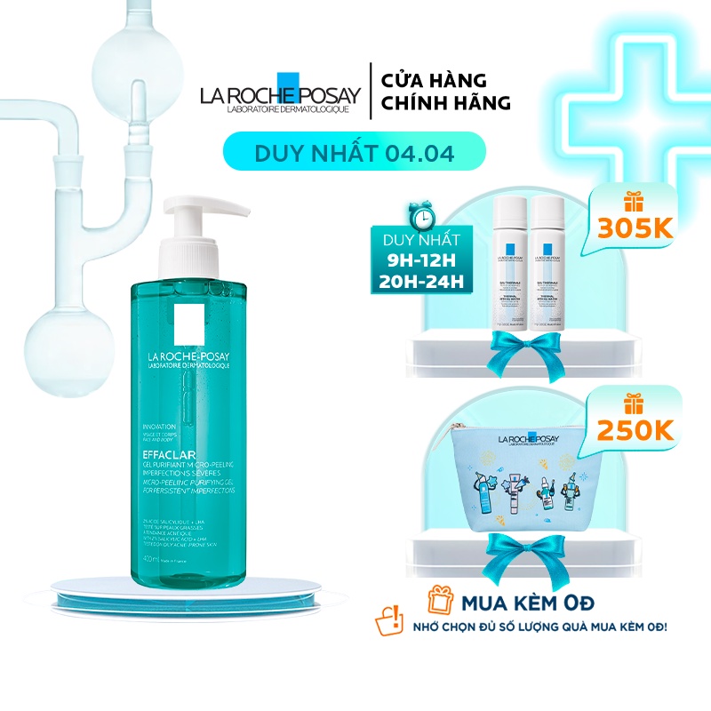 Gel rửa mặt và tắm Effaclar Micro -Peeling Purifying La Roche Posay 400ml