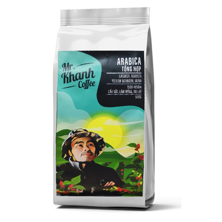 [Mùa mới] Cà Phê Arabica Tổng Hợp Võ Khanh Cầu Đất 100% K Phiêu (Túi 500g)- Tặng Phin và muỗng inox vàng óng ánh