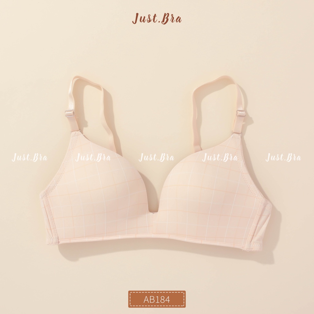 Áo ngực Just Bra họa tiết kẻ caro đặc biệt, mút vừa êm ái AB184